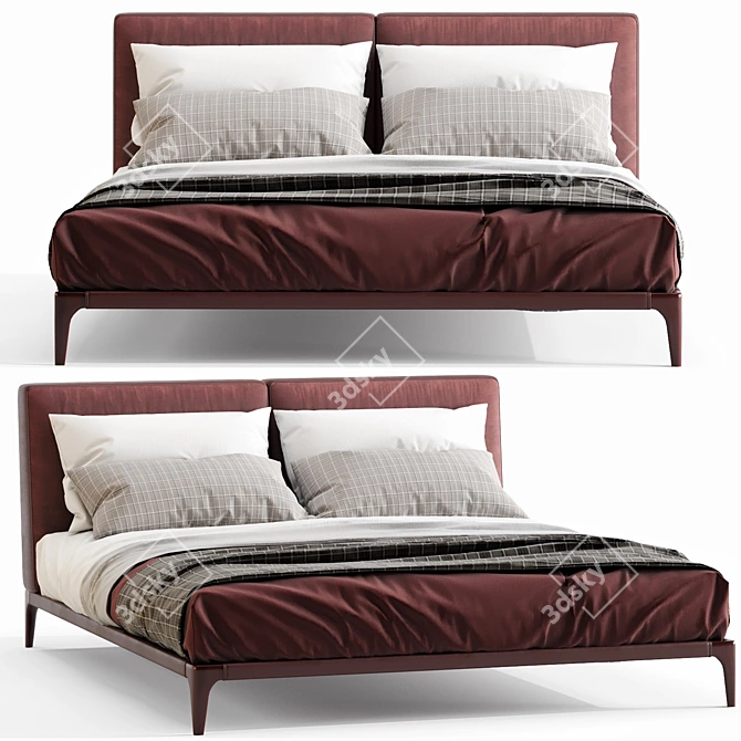 Modern Poliform Park Uno Bed - Sleek and Stylish 3D model image 3