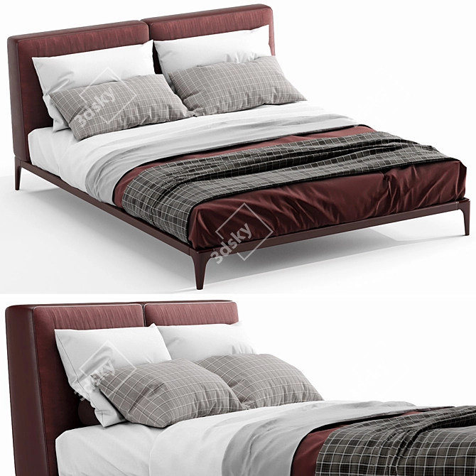 Modern Poliform Park Uno Bed - Sleek and Stylish 3D model image 5