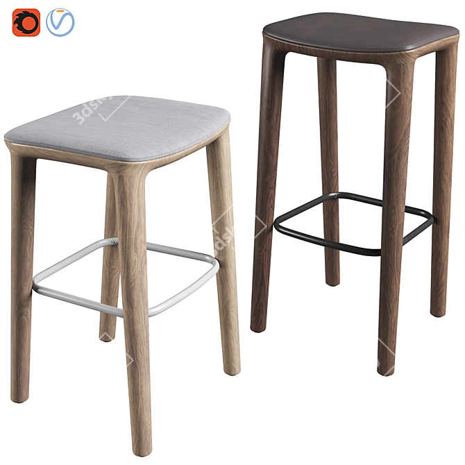 Neva Barstool: German Design Award Winner 3D model image 2