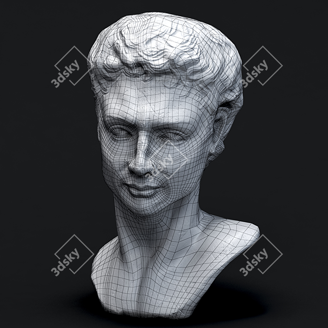 Sculpted Face Statue: Intricate Design & Detail 3D model image 3