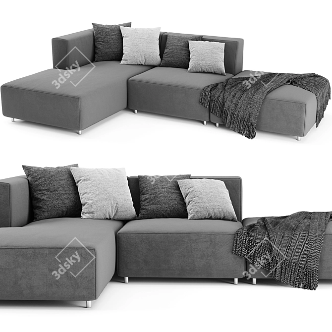 BoConcept Carmo Contemporary Chaise Longue Sofa 3D model image 2