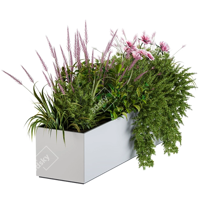 Window Flower Box in Pink 3D model image 4