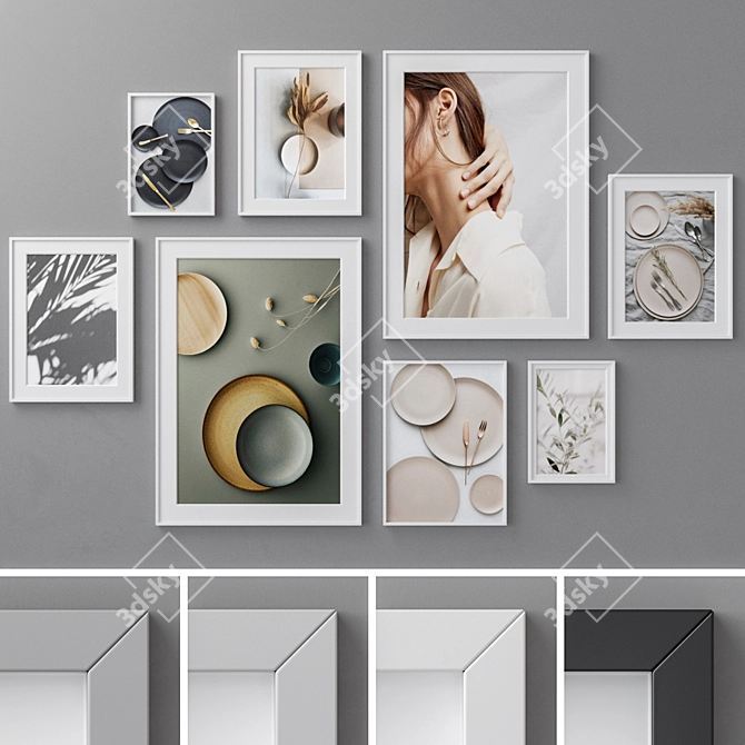 Stylish Frames Set: Showcase Your Memories 3D model image 2