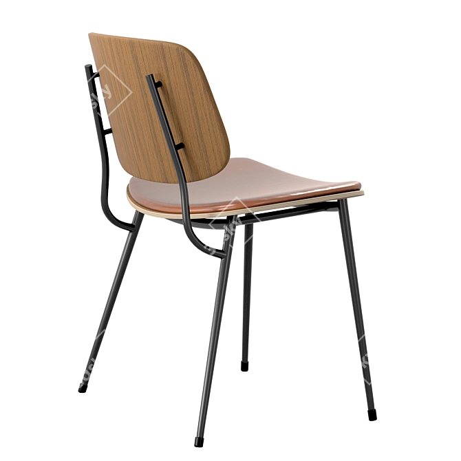 Soborg Steel Chair by Fredericia 3D model image 3