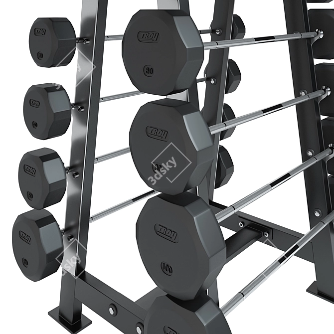 Hammer Strength Barbell Storage 3D model image 2