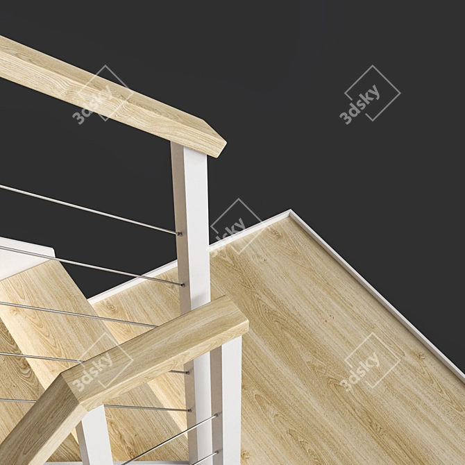 Title: Loft-Style White Staircase 3D model image 3