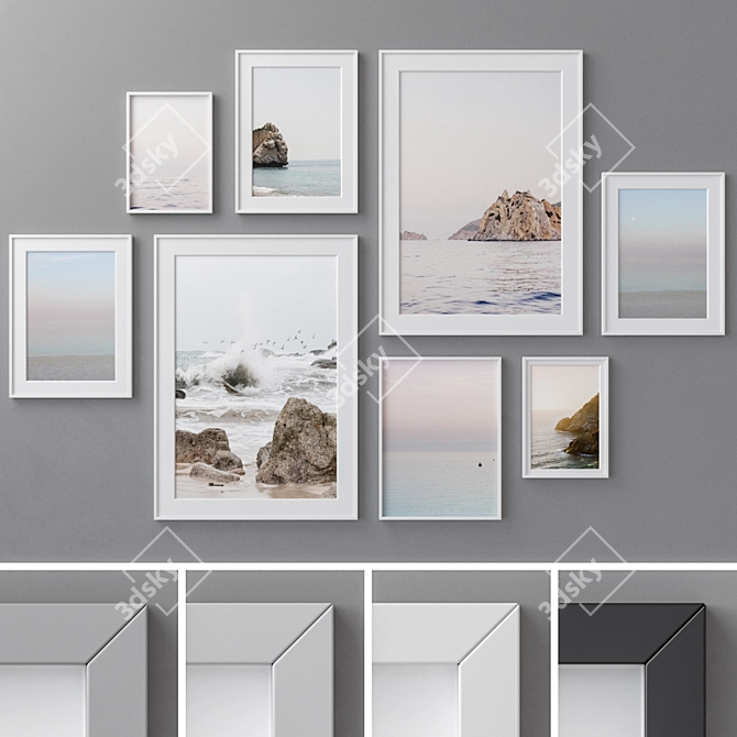 Elegant Collection: 95-Piece Photo Frames 3D model image 1