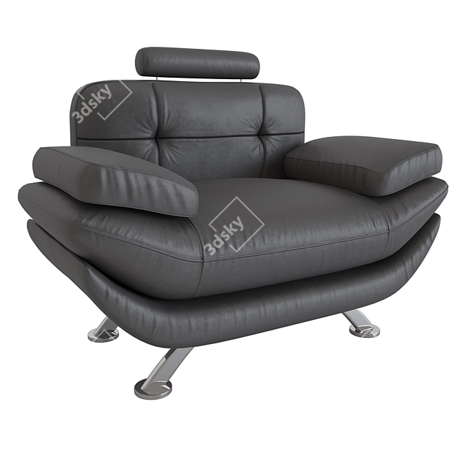 Title: Sculpted Fold Sofa 3D model image 1