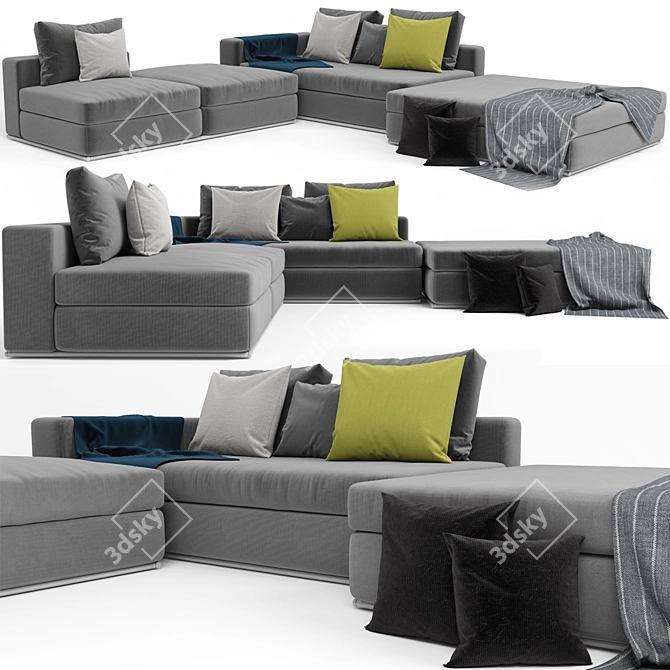 Elegant Minotti Hamilton Sofa 3D model image 1