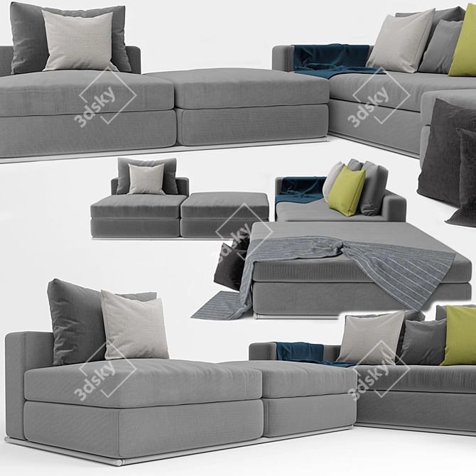 Elegant Minotti Hamilton Sofa 3D model image 2