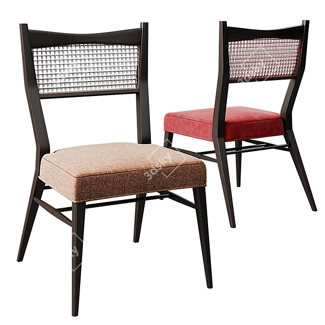 Elegant Irwin Collection Dining Chair 3D model image 1