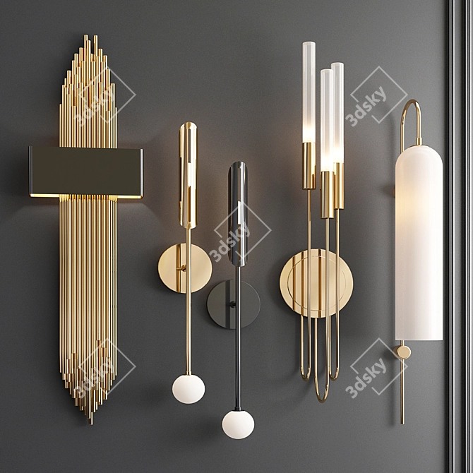 Elegant Torch Wall Lights 3D model image 1