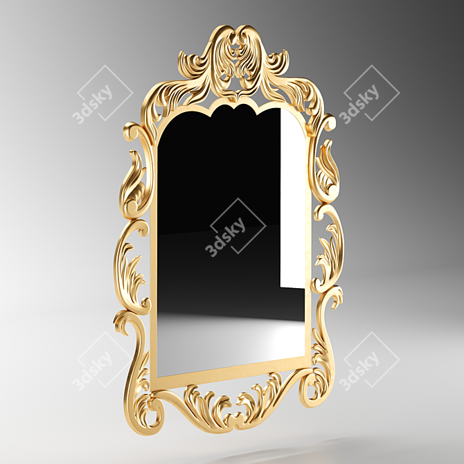 Elegant Reflection: Classic Mirror 90x77cm 3D model image 1