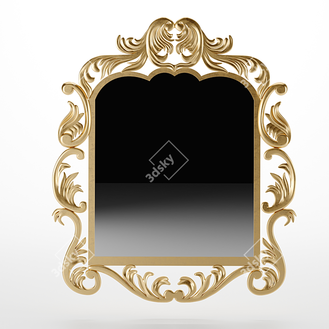 Elegant Reflection: Classic Mirror 90x77cm 3D model image 2