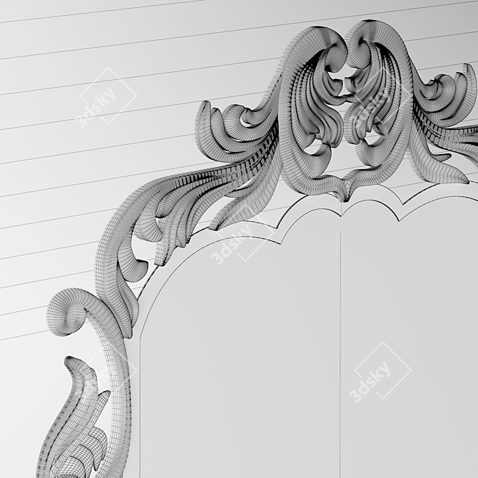 Elegant Reflection: Classic Mirror 90x77cm 3D model image 3