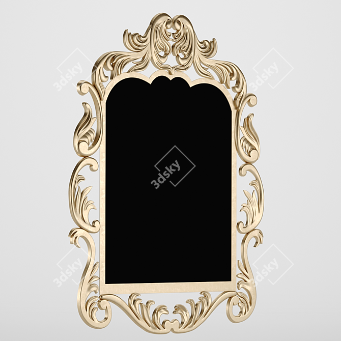 Elegant Reflection: Classic Mirror 90x77cm 3D model image 5