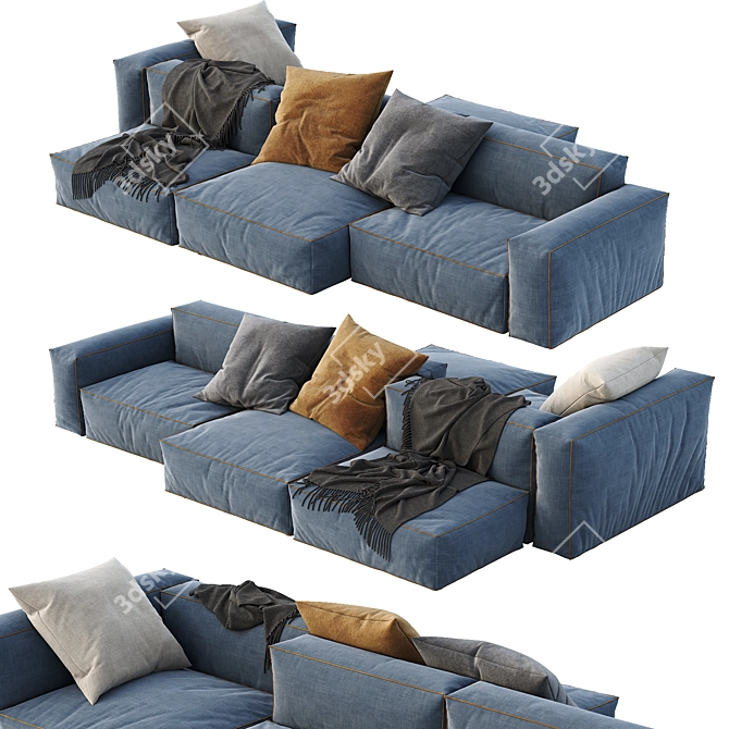 Flexteam Reef Sofa: Stylish & Comfortable 3D model image 2