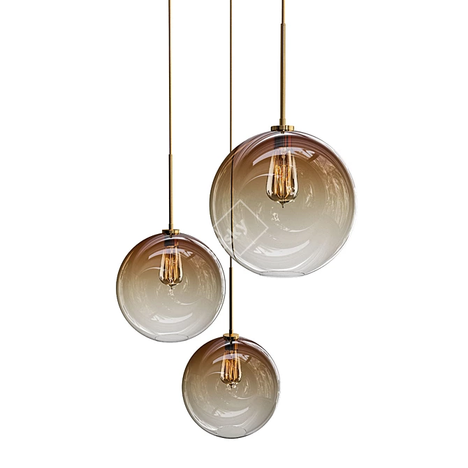 Elegant Passage Pendant Light 3D model image 1