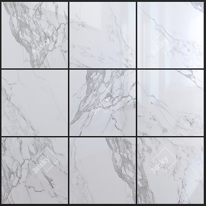 Eternal White Marble: Luxury Texture Set 3D model image 1