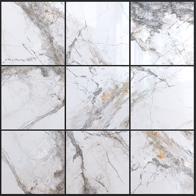 Invisible Marble Gray: Multi-Texture 3D Set 3D model image 1