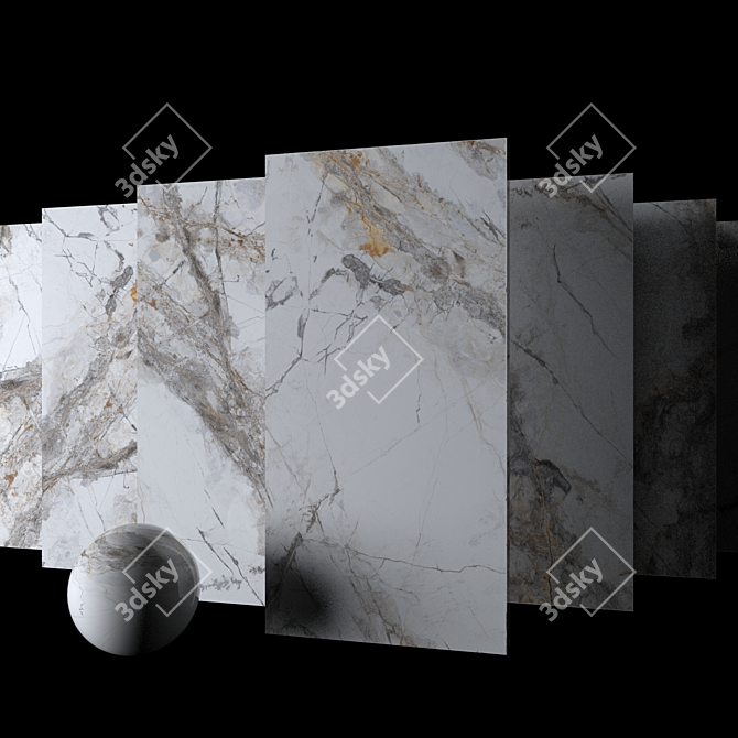  Invisible Marble Gray: Multi-Texture Set 3D model image 2