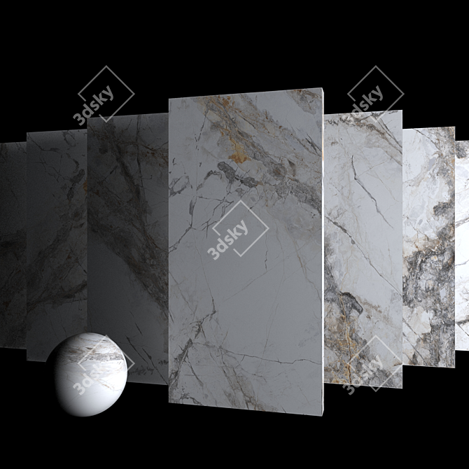  Invisible Marble Gray: Multi-Texture Set 3D model image 3