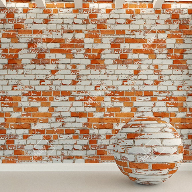 Weathered Bricks. Vintage Charm. 3D model image 1