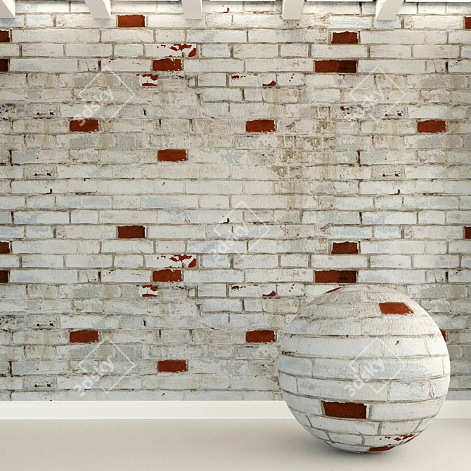 Vintage Brick Wall Texture | High Resolution Seamless | Bump & Reflection Maps 3D model image 1