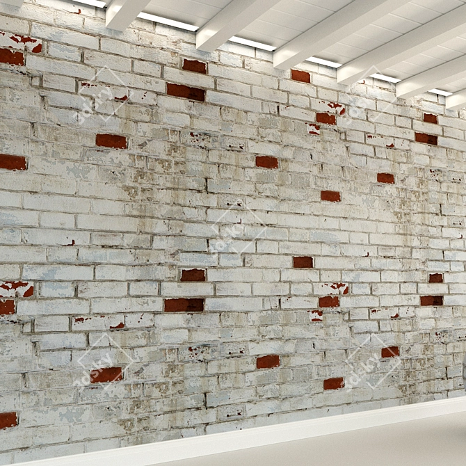 Vintage Brick Wall Texture | High Resolution Seamless | Bump & Reflection Maps 3D model image 2