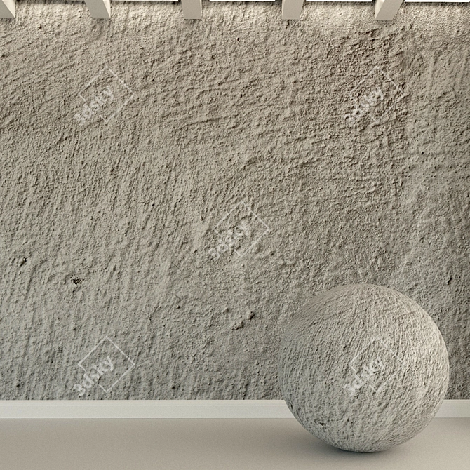 Vintage Concrete Wall Texture: Aged Material for 3D Projects 3D model image 1