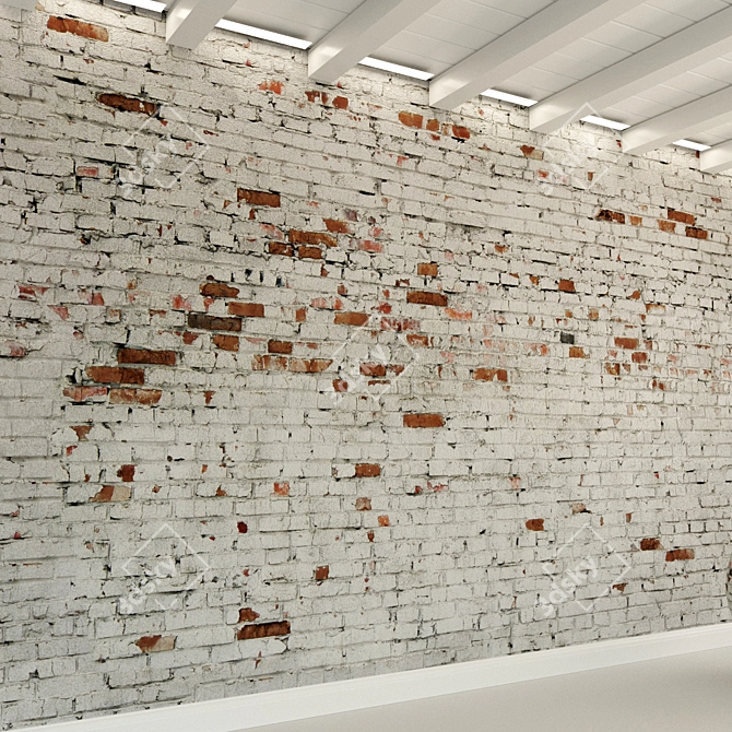 Vintage Brick Wall Material 3D model image 2