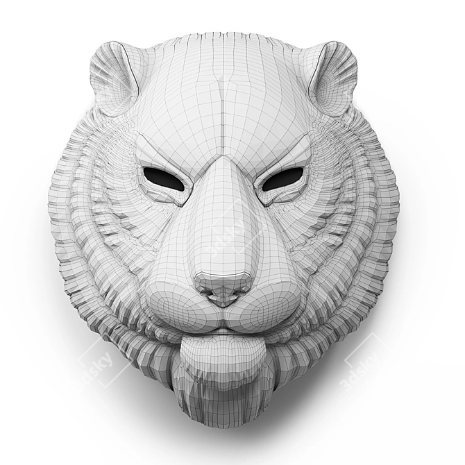 Title: Regal Tiger Mask: Handcrafted Elegance 3D model image 5