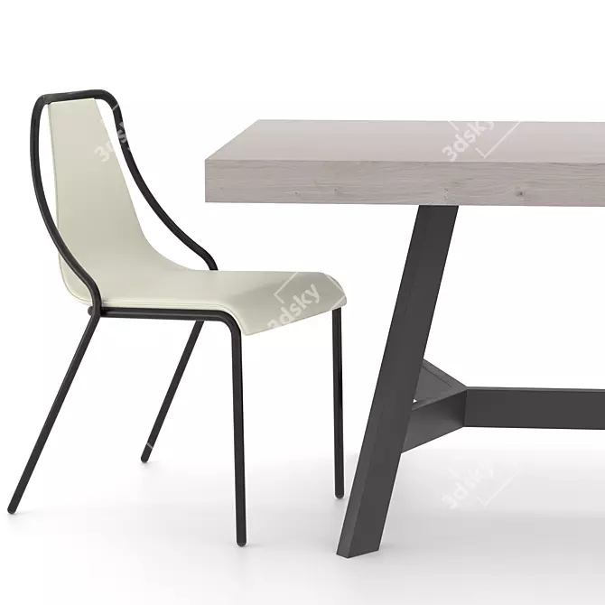 Trellis Lube Table & Ola Lube Chair Set 3D model image 3