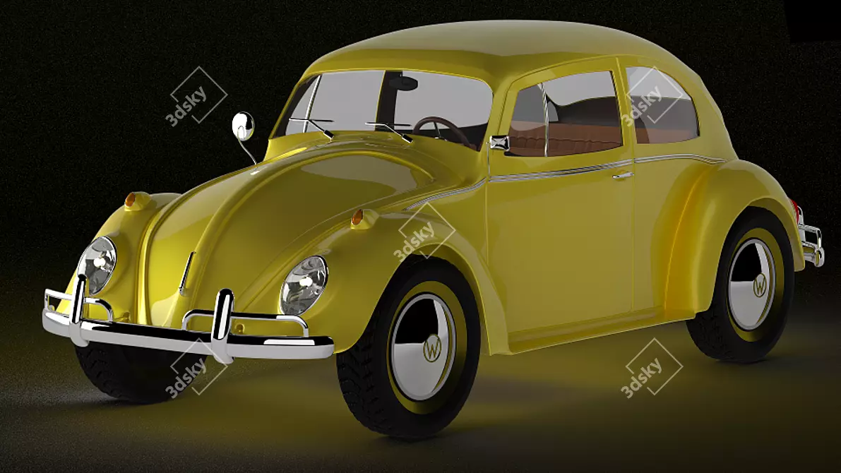 Classic VW Beetle 3D model image 3