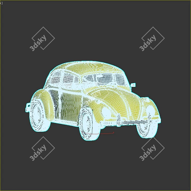 Classic VW Beetle 3D model image 9