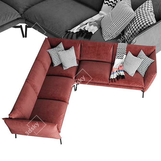 Hugo's Comfort Lux Corner Sofa 3D model image 2