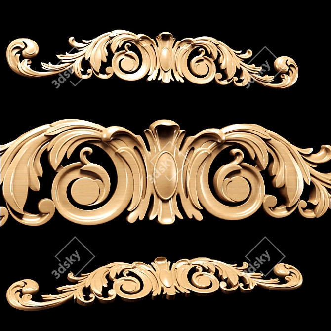 Classic Carving Trim: High-Quality 3D Model 3D model image 3