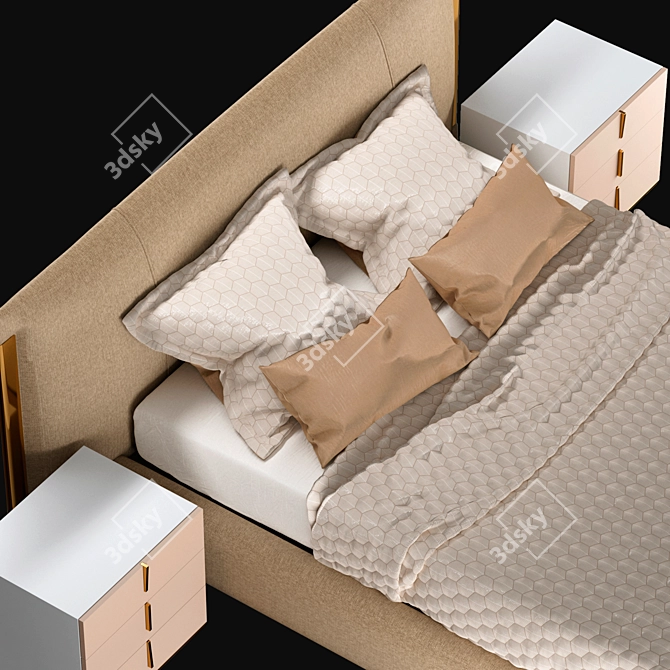 Amal Double Bed by FLou - 2600x2280x1200 3D model image 3