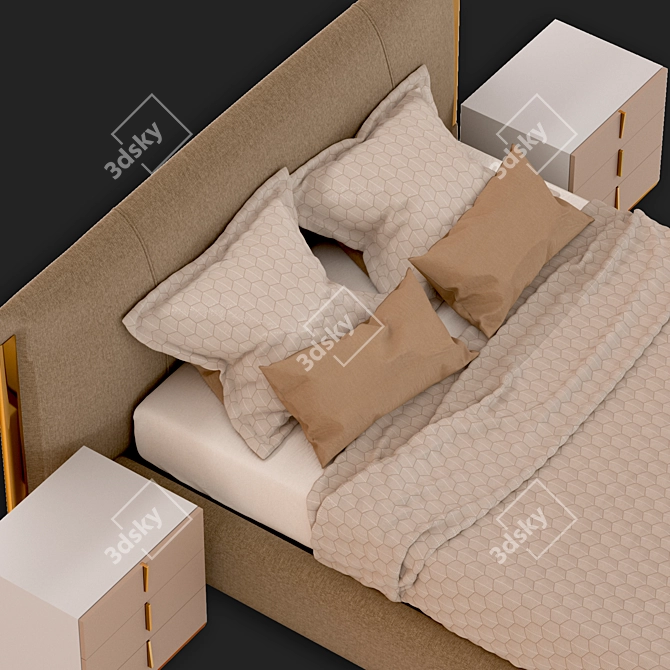 Amal Double Bed by FLou - 2600x2280x1200 3D model image 6