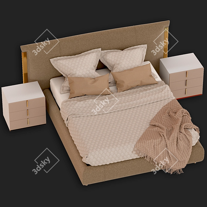 Amal Double Bed by FLou - 2600x2280x1200 3D model image 7