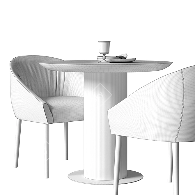 Dutch Designer Piet Boon's Elegant Dining Set 3D model image 3