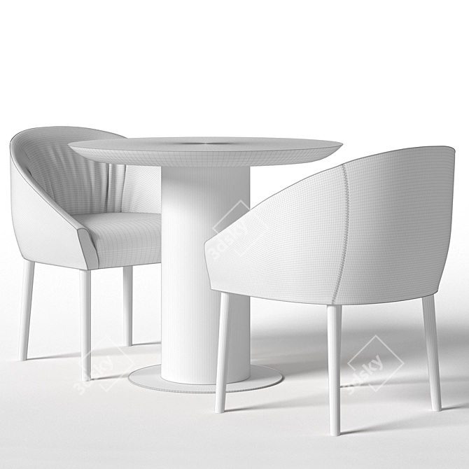 Dutch Designer Piet Boon's Elegant Dining Set 3D model image 9