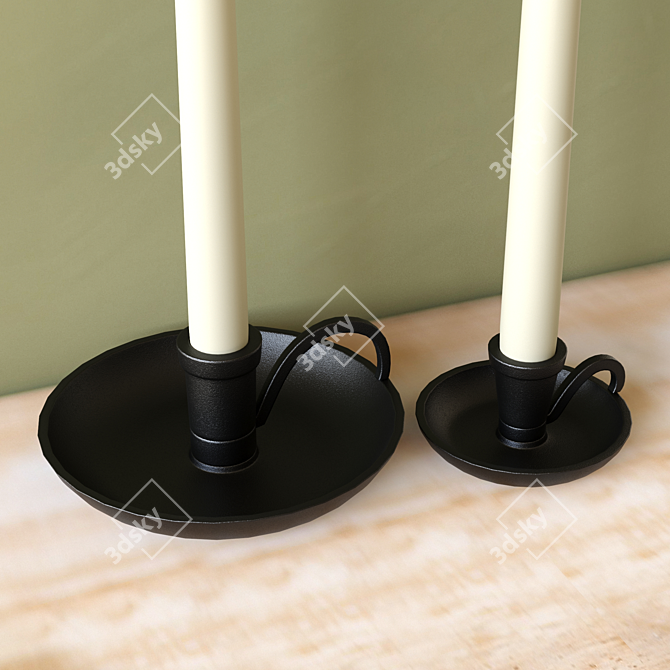 Archer Bronze Candlestick Holder - Elegant & Versatile 3D model image 3