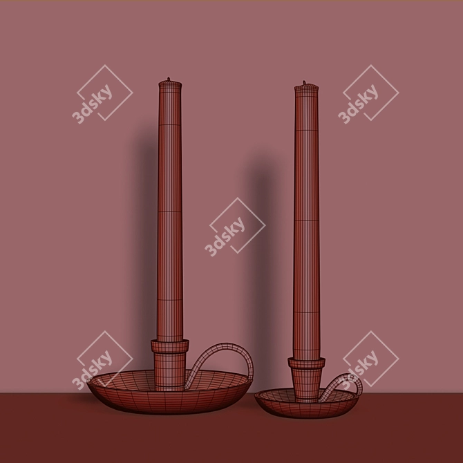 Archer Bronze Candlestick Holder - Elegant & Versatile 3D model image 5