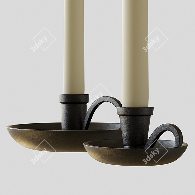 Archer Bronze Candlestick Holder - Elegant & Versatile 3D model image 7