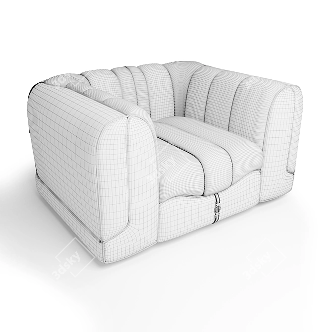 Luxurious Quilted Charactere Armchair 3D model image 10