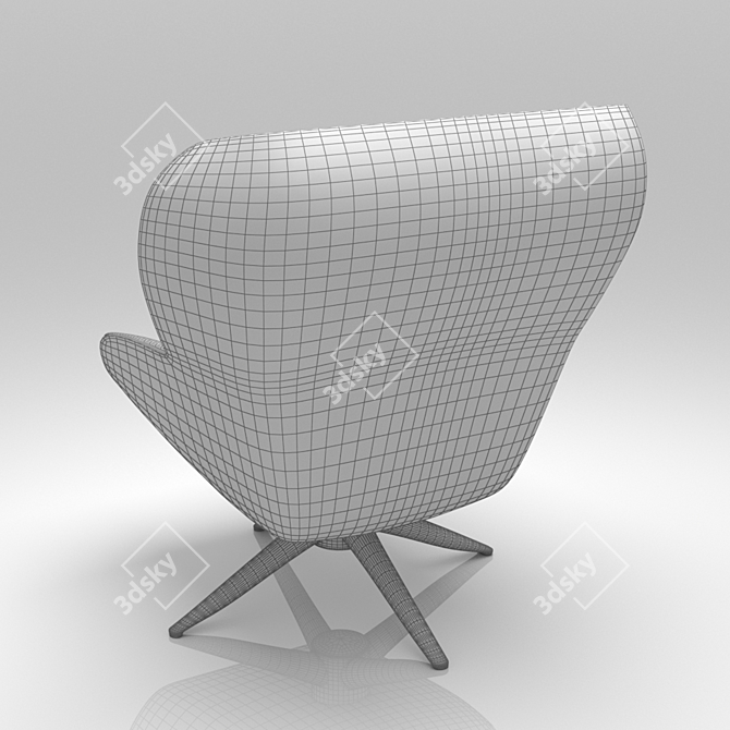 Elegant Velvet Armchair 3D model image 1