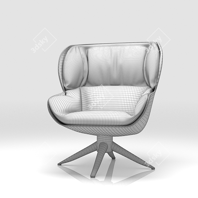 Elegant Velvet Armchair 3D model image 3