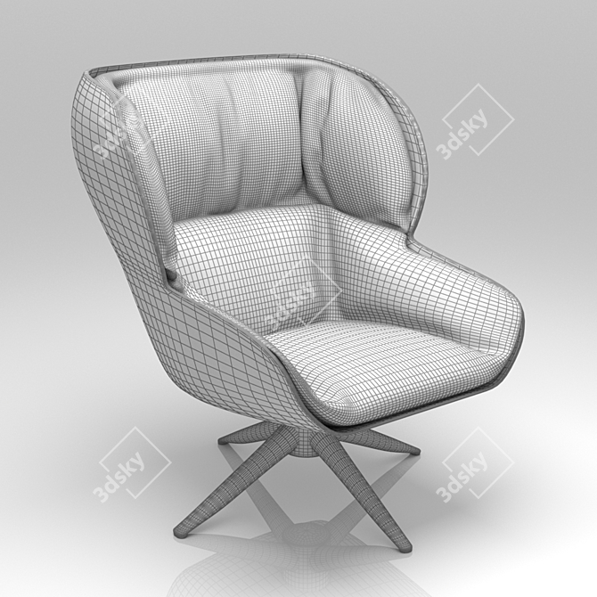 Elegant Velvet Armchair 3D model image 4