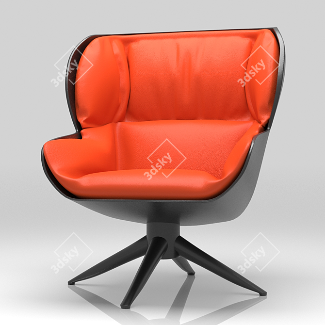 Elegant Velvet Armchair 3D model image 5